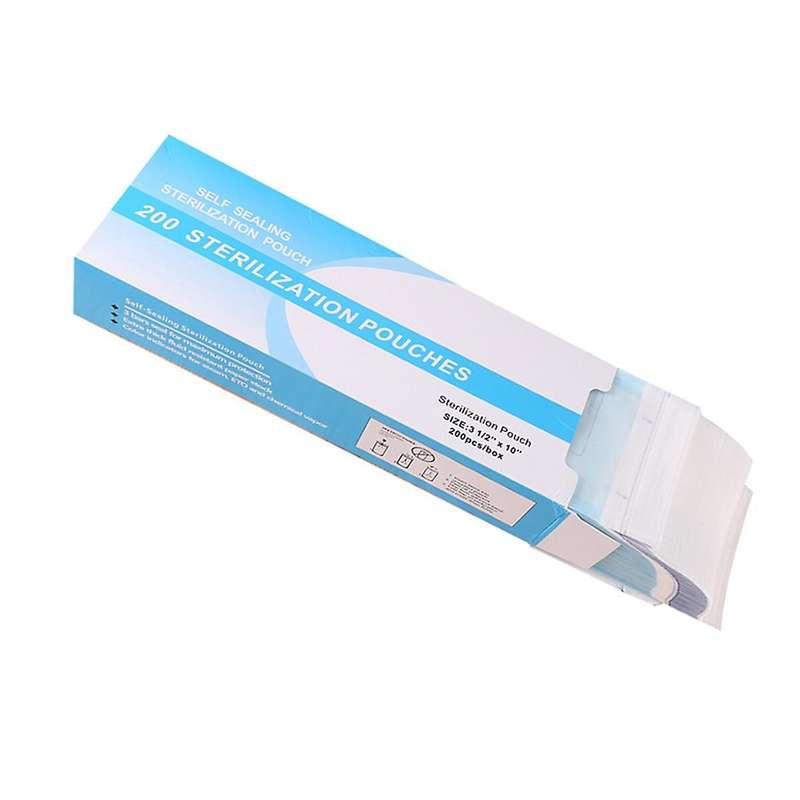 200 Pcs Self Sealing Sterilization Pouch Bags for Nail Tools Grade Paper Disposable Dental Storage