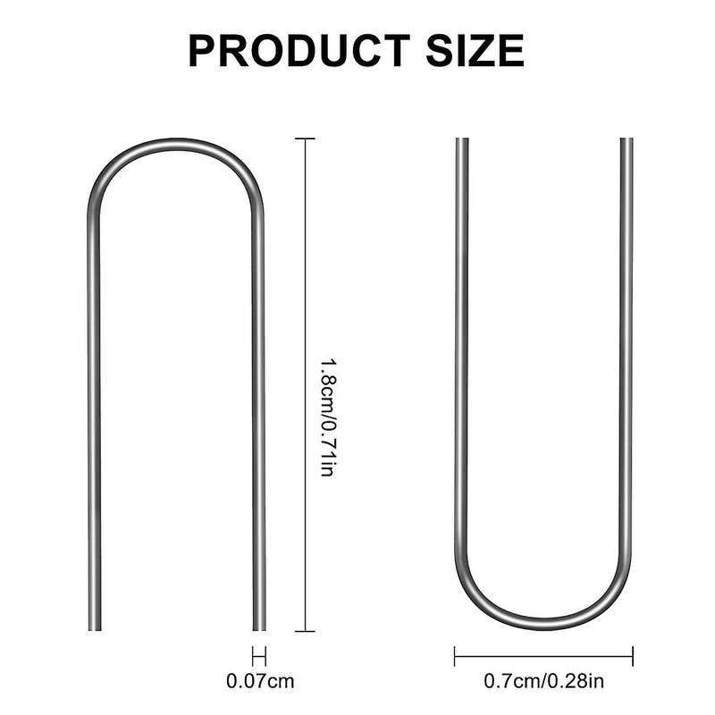 200 Pieces High Temperature Nichrome Wire Jump Rings, U Hanger Hooks for Hobbyists DIY Pendant,Ornam