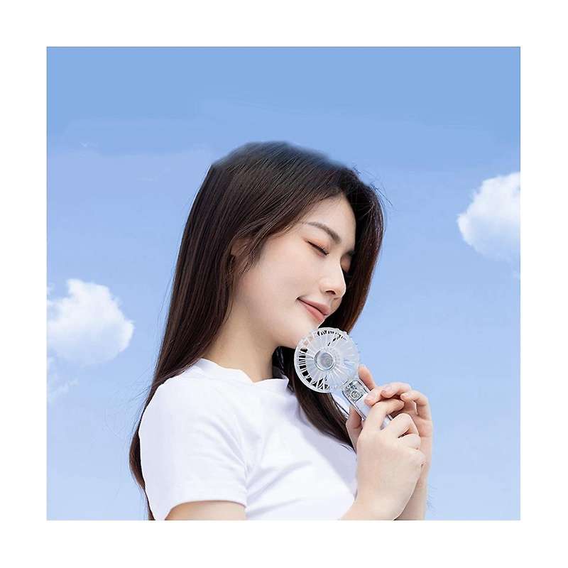 2000mah Transparent Shell Mini Handheld Fan 3 Gear Air Cooling Usb Battery Portable Fan with Light