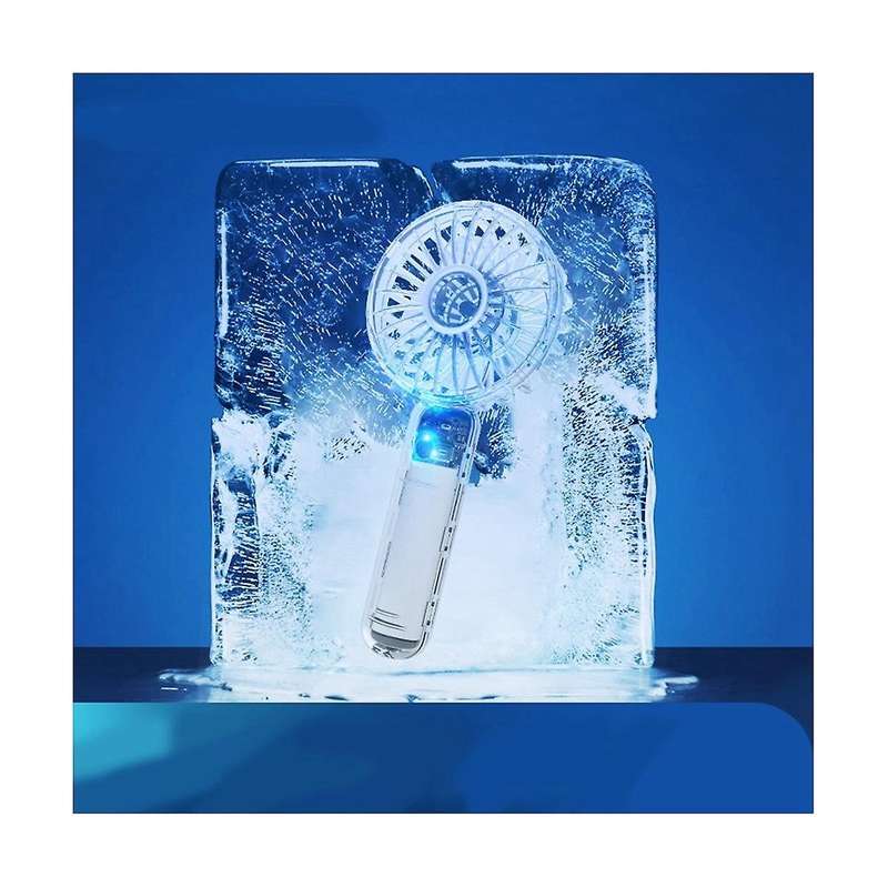 2000mah Transparent Shell Mini Handheld Fan 3 Gear Air Cooling Usb Battery Portable Fan with Light