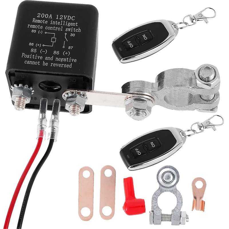 200a 12v Battery Relay Switch Dual Remote Car Battery Disconnect Relay Anti-theft Battery Shut Off