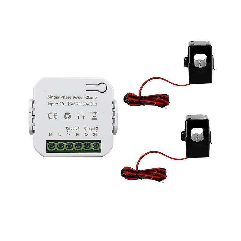 200a Tuya Smart Wifi Energy Meter with 2xcurrent Transformer Clamp 90- 250v Kwh Power Monitor Elect