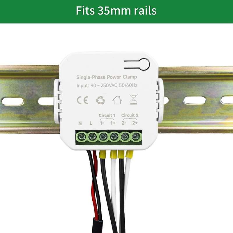 200a Tuya Smart Wifi Energy Meter with 2xcurrent Transformer Clamp 90- 250v Kwh Power Monitor Elect