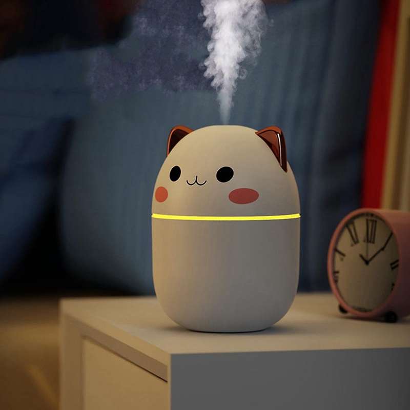 200Ml Air Humidifier Cute Aroma Diffuser with Night Light Cold Mist for Bedroom Car Plants Purifier