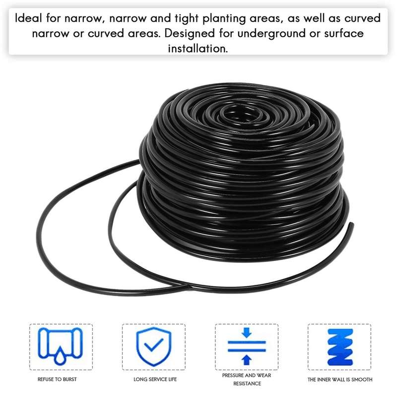 200ft 1/4 Inch Blank Distribution Tubing Drip Irrigation Hose Garden Watering Tube Line