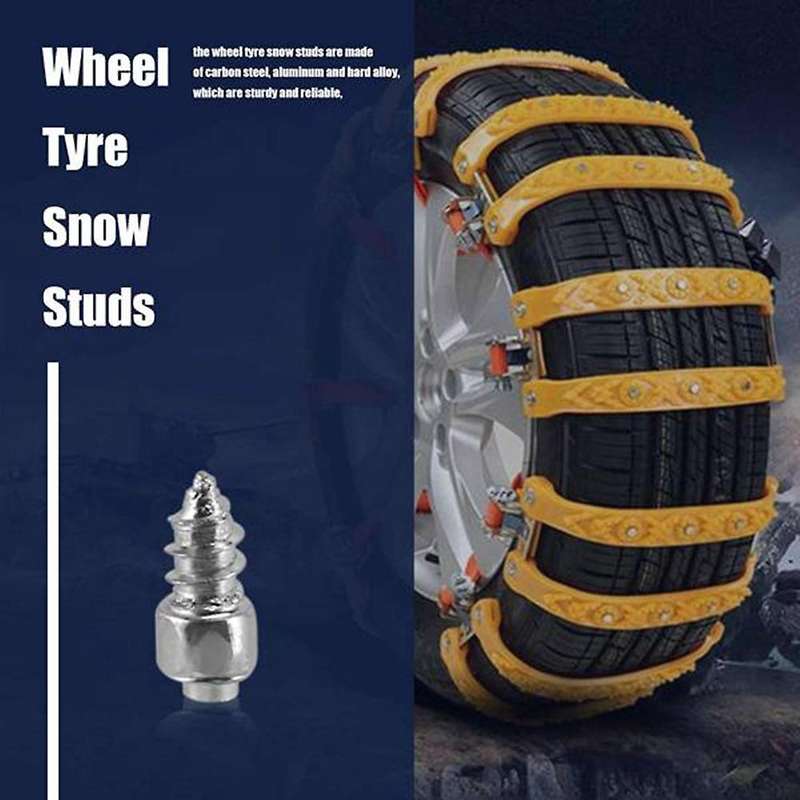 200PCS 9mm Tire Studs Carbide Screw Spikes Anti-Slip Anti-Ice for Car/SUV/ATV/UTV with Installation