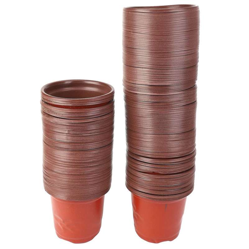 200Pcs 4 inch Plastic Flower Seedlings Nursery Supplies Planter Pot