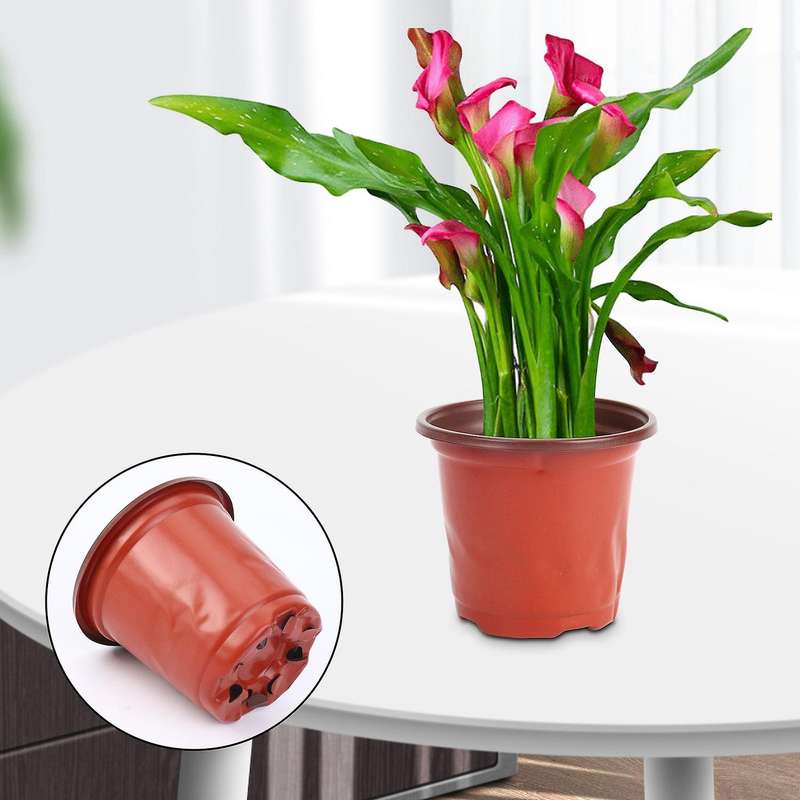 200Pcs 4 inch Plastic Flower Seedlings Nursery Supplies Planter Pot