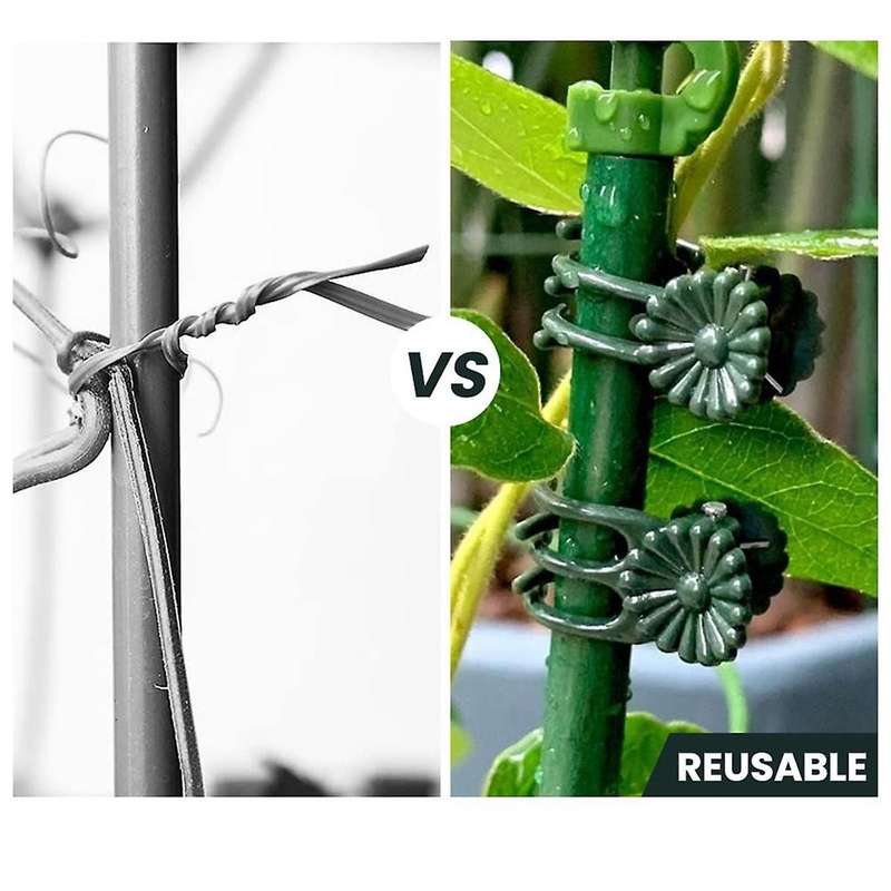 200PCS Orchid Clips Plant Support Clips, Secured Plastic Plant Clip Garden Tomato Plant Support Ste