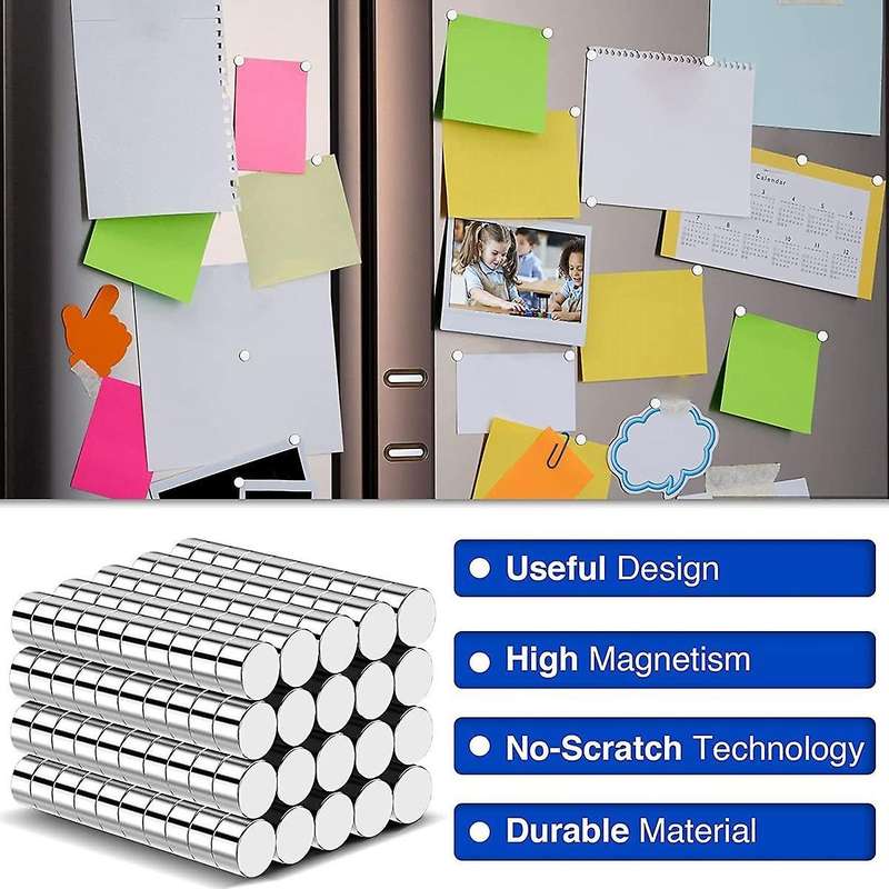 200Pcs Refrigerator Magnets, 3x2mm Round , for Crafts, DIY, Office, Kitchen, Dry Erase Board
