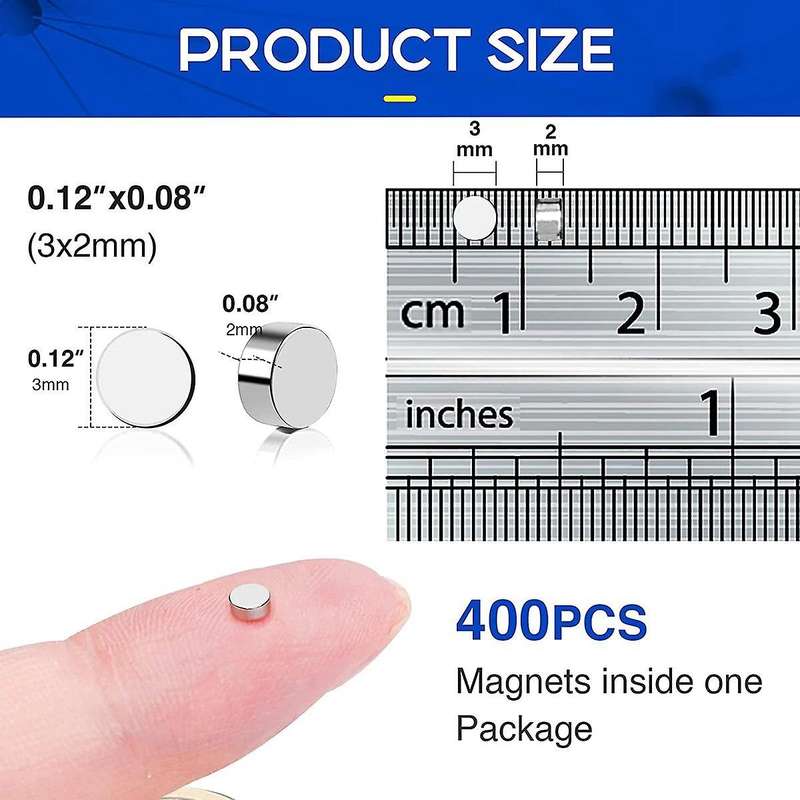 200Pcs Refrigerator Magnets, 3x2mm Round , for Crafts, DIY, Office, Kitchen, Dry Erase Board