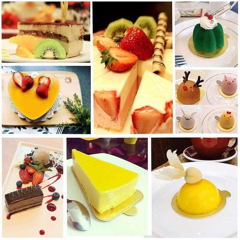 200pcs Mini Round Triple-cornered Golden Cardboard Cake Base Sets,gold Mousse Cake Cardboard Set,cu