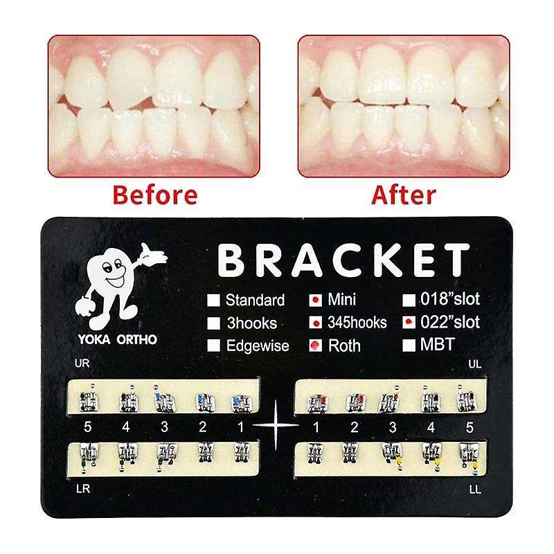 200Pcs Teeth Model Mini Brackets 022 Slot Bondable with Hook on 345