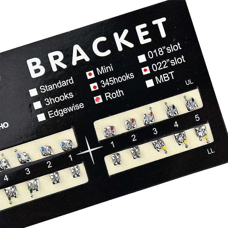 200Pcs Teeth Model Mini Brackets 022 Slot Bondable with Hook on 345