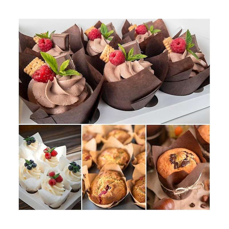 200PCS Tulip Cupcake Liners Upgrade Parchment Paper Muffin Liners for Baking Cupcake for Party Weddi