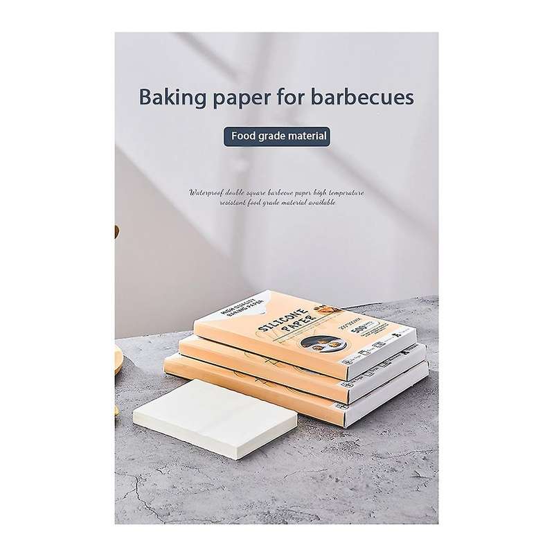 200pcs Waterproof Food Bbq Paper Oil Resistant High Temperature Baking Silicone Oil Paper (20x25cm)