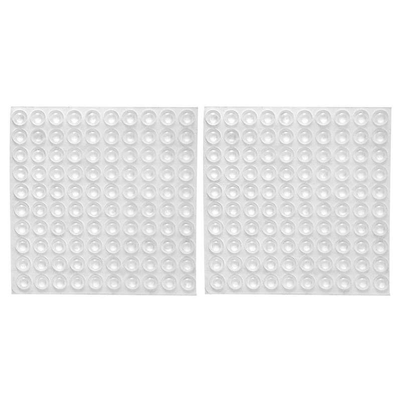 200x Transparent Adhesive Bumper Pads Self Stick Sound Dampening Door Cabinet Buffer Pads, 8*2.5mm