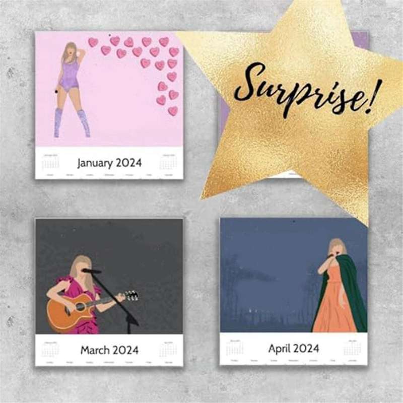 2024 Eras Tour Calendar, 2024 Wall Calendar, Music Posters Album Cover Poster Calendar for Fans Gif