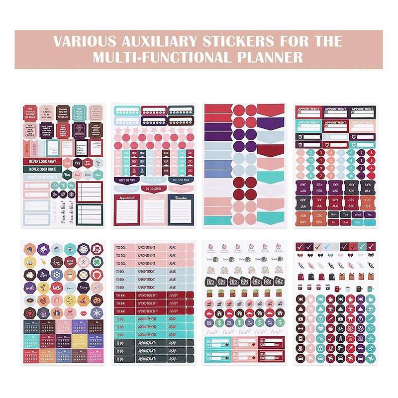 2024-2025 Planner with Practical Stickers, Undated Daily Weekly Organizer,Leather Cover with Card St