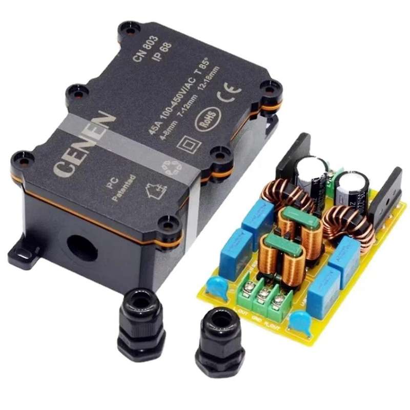 20A EMI Electromagnetic Interference Power Filter Four Stage EMC Frequency Power Filtering for Audio
