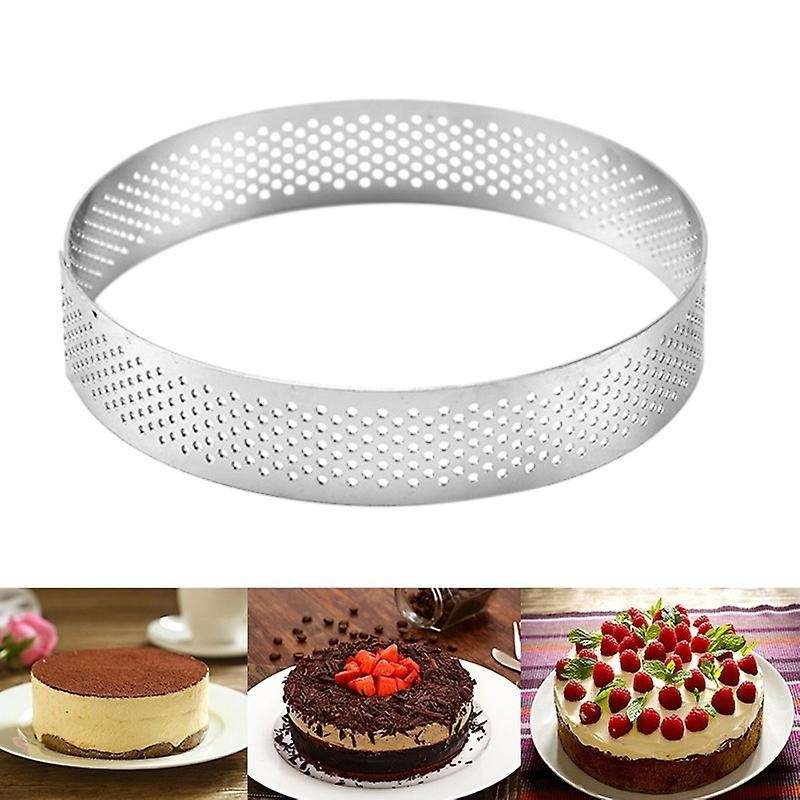 20cm Round Stainless Steel Cake Hole Molds Mousse Cake Tart Ring Pizza Dessert DIY Decor Mould Kitch