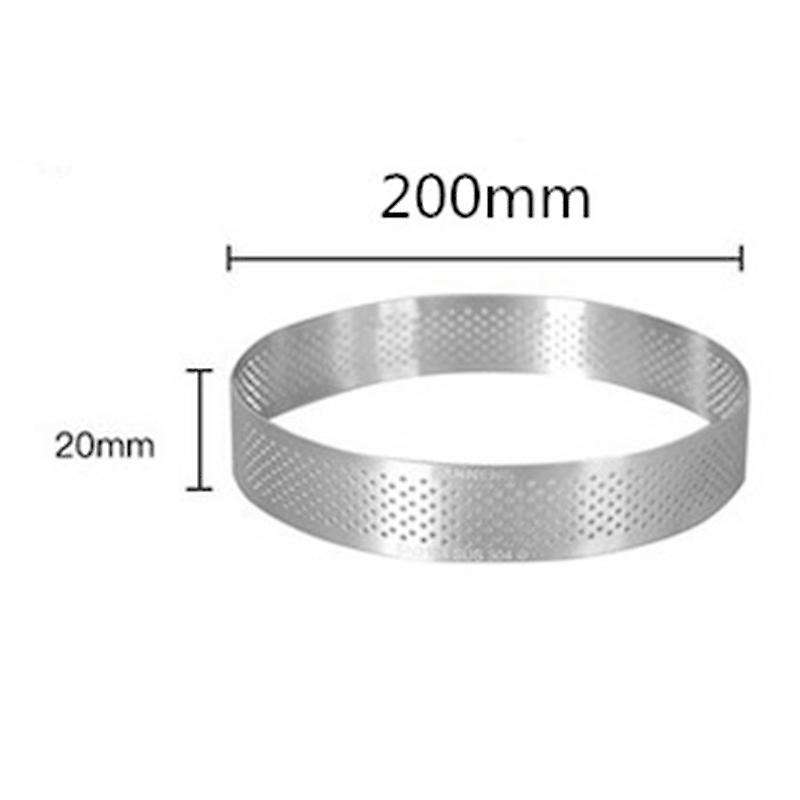 20cm Round Stainless Steel Cake Hole Molds Mousse Cake Tart Ring Pizza Dessert DIY Decor Mould Kitch