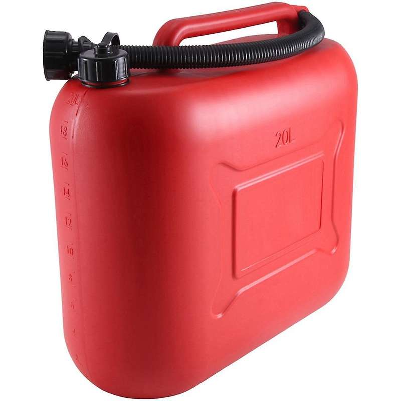20L 5.28Gal Car Fuel Tank Can Spare Plastic Petrol Gas Container Anti-Static Fuel Carrier with Pipe