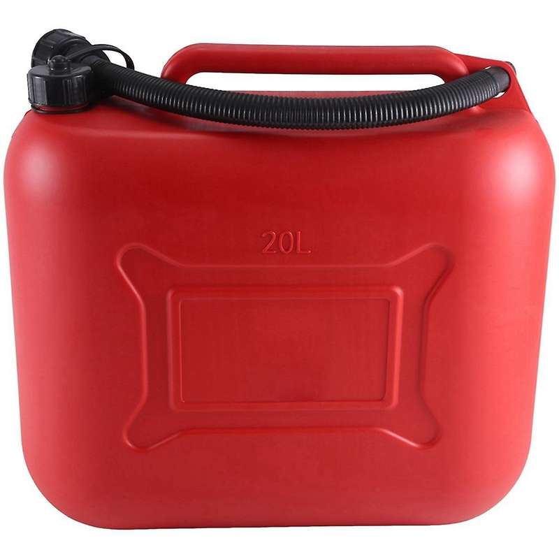 20L 5.28Gal Car Fuel Tank Can Spare Plastic Petrol Gas Container Anti-Static Fuel Carrier with Pipe