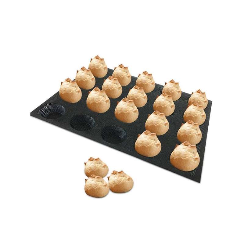20-hole Silicone Mold Cake T Mini Pizza Model Round Bread Hamburger Mold Non-stick Baking Tray Tool