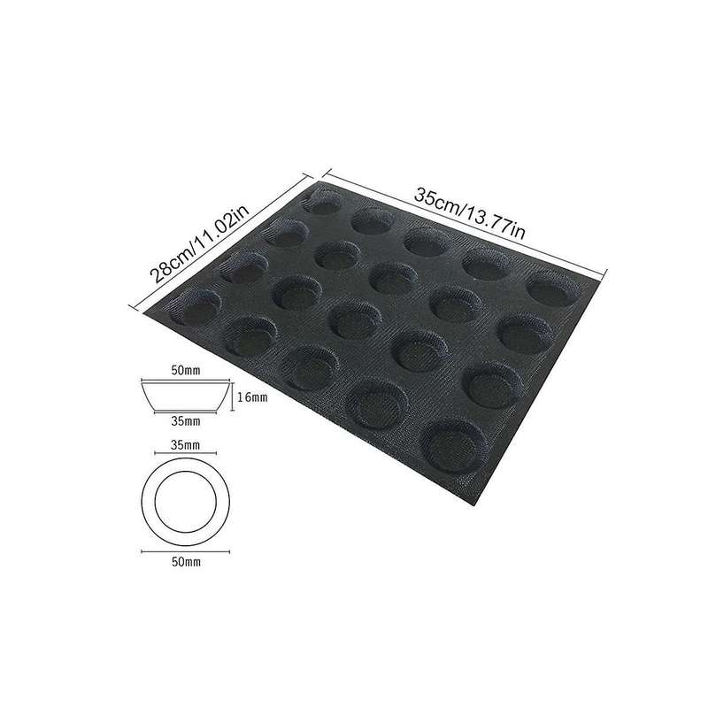 20-hole Silicone Mold Cake T Mini Pizza Model Round Bread Hamburger Mold Non-stick Baking Tray Tool