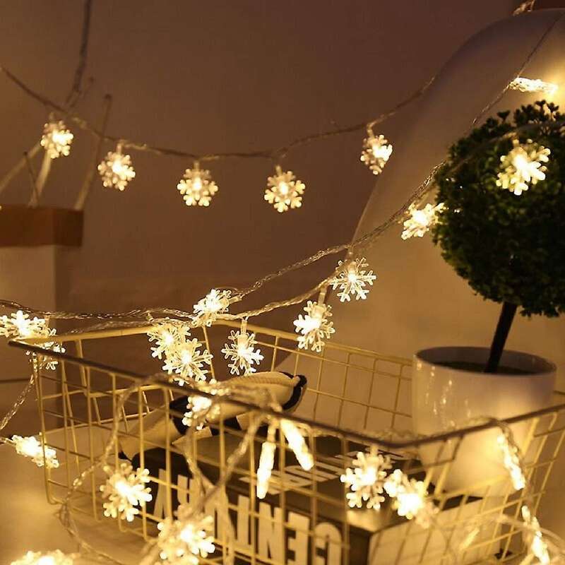 20led Snowflake String Light Christmas Garland Fairy Led Ball Light Lanterns Xmas Outdoor Party Dec