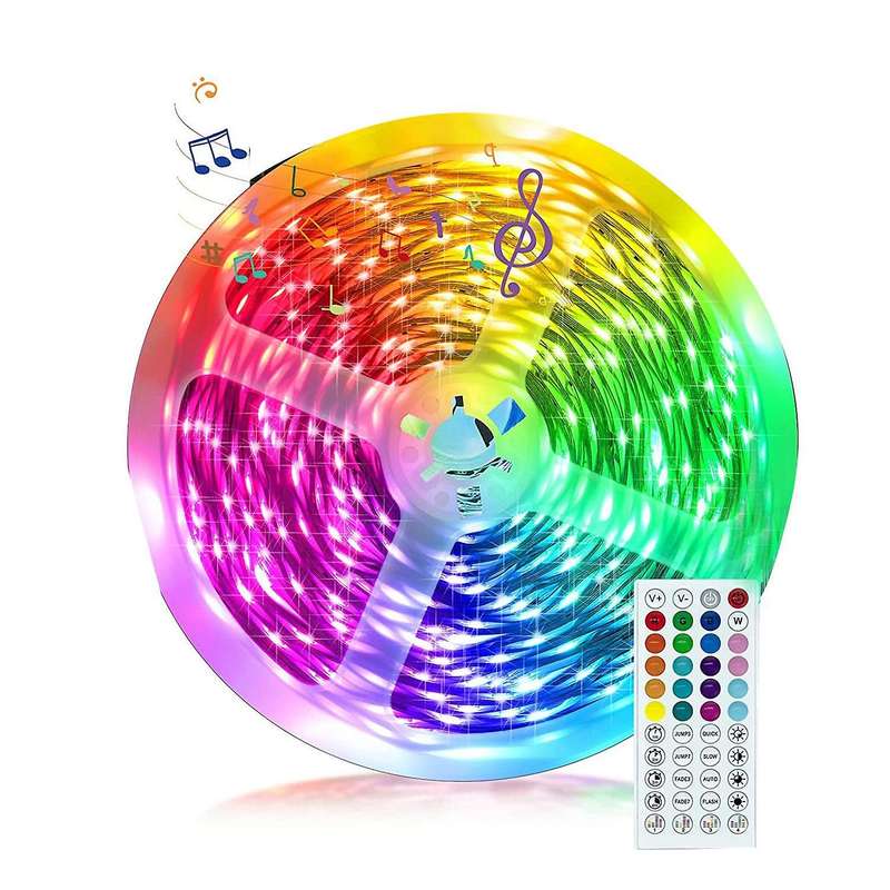 20m Led Lights Strip 5050 Rgb 600 Led Light Strip with Remote & Bluetooth Control,colour Changing,fo