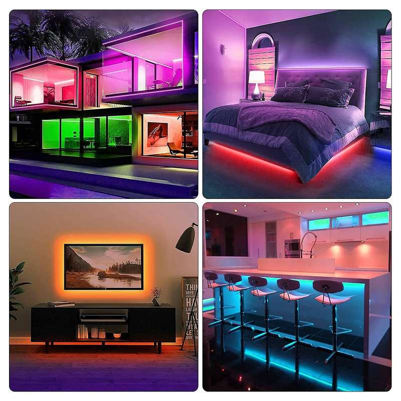 20m Led Lights Strip 5050 Rgb 600 Led Light Strip with Remote & Bluetooth Control,colour Changing,fo