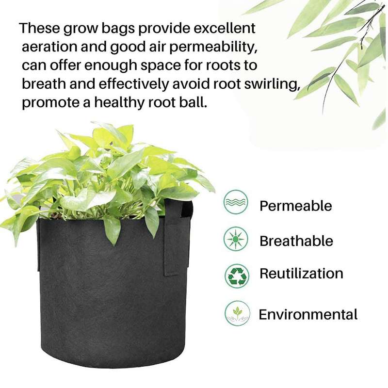 20-pack 2 Gallon Grow Bags, Fabric Pots Container Aeration Fabric Pots with Handles, Pot for Plants
