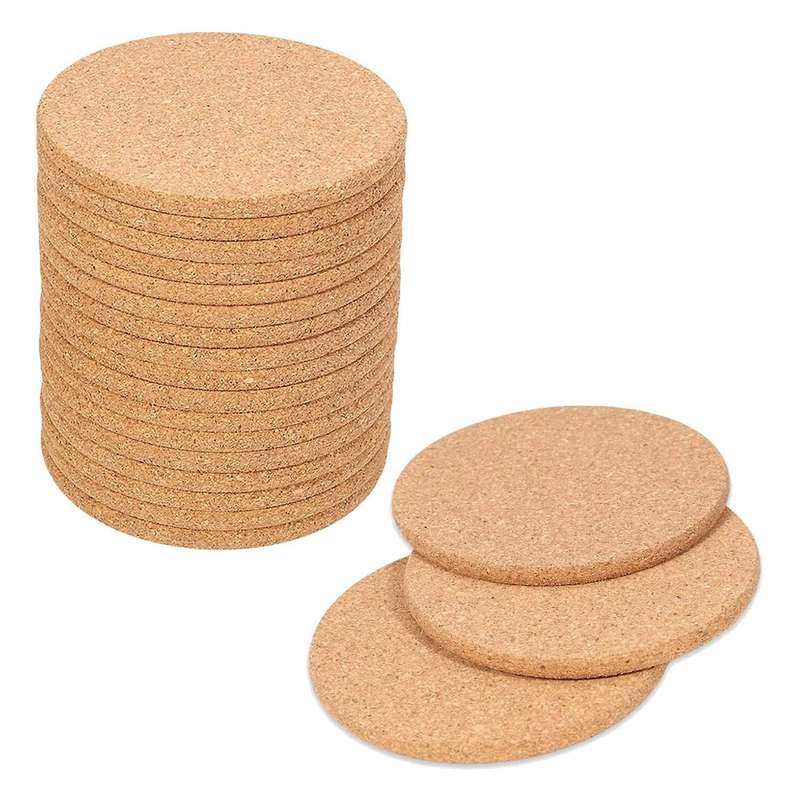 20Pack Cork Coasters for Drinks,Bar Coasters Absorbent Heat Resistant Reusable Saucers for Drink Win