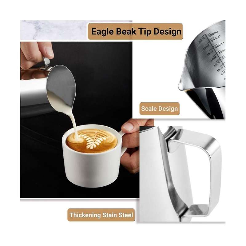 20oz/600ml Stainless Steel Cup Milk Coffee Cappuccino Latte Milk Jug Cup