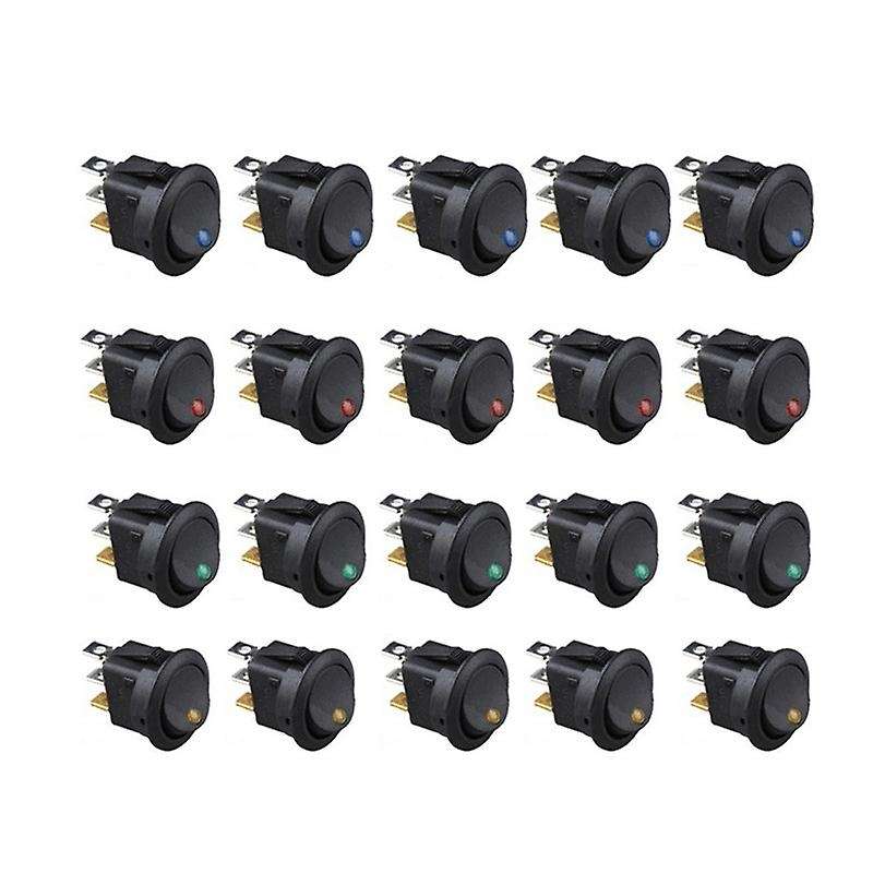 20PCS 12V ROCKER SWITCH Led Light Car Auto Boat Round ON/OFF SPST 20 AMP