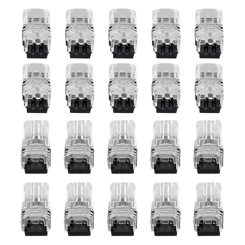 20PCS 2Pin LED Strip Connectors Waterproof 8mm LED Terminal Connector for LED Strip Light WS2811 WS2