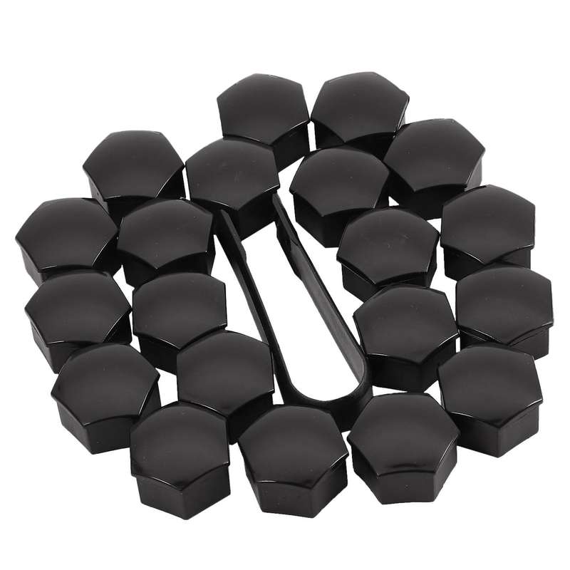 20Pcs 21Mm Car Tire Wheel Black Nut Covers W/Removal Key Fit for Model S 12-17