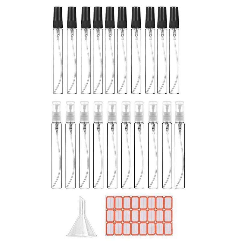 20Pcs 10Ml Bottles Small Cosmetic Atomizer Perfume Bottles Atomizing Container Glass Bottle for Trav