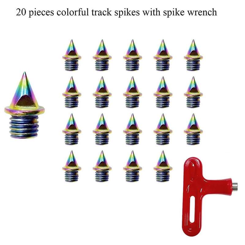 20PCS 1/4 Inch Track Country Spikes with Track Spike Wrench, Replacement Sprinting Spikes