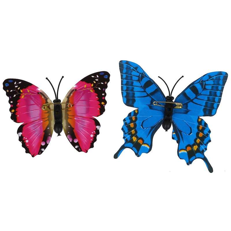 20pcs 7cm 3D Artificial Butterfly Pin Clip Double Wing for Home Christmas Wedding Decoration, Color