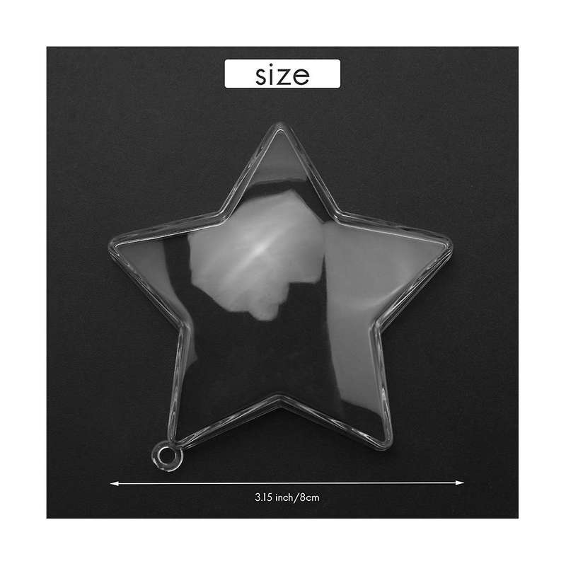 20pcs 80mm Diy Fillable Balls Clear Plastic Ornaments Balls Ornament Bauble Party Supplies (star Sh