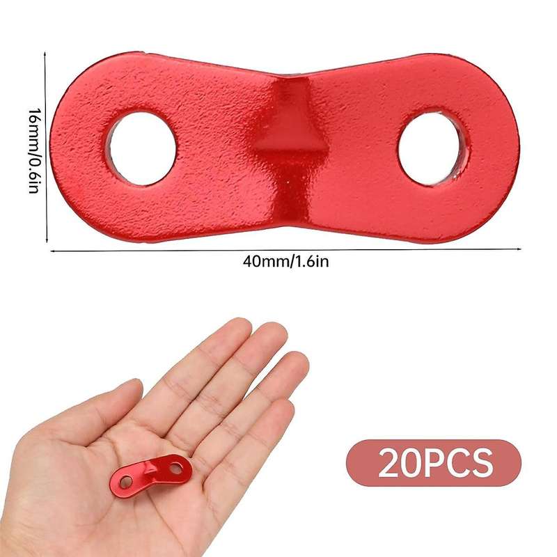 20PCS Aluminum Alloy Rope Tensioner Tent Guyline Cord Adjuster Dual Holes Wind Rope Tent Buckle Ult