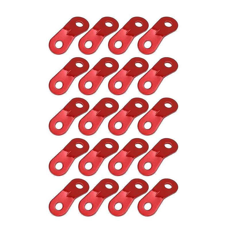 20PCS Aluminum Alloy Rope Tensioner Tent Guyline Cord Adjuster Dual Holes Wind Rope Tent Buckle Ult