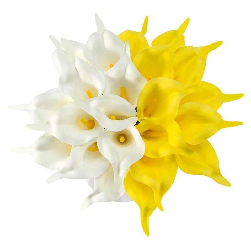 20pcs Artificial Calla Lily Artificial Flowers Bouquet with Stem for Wedding, Home, Party, Office A