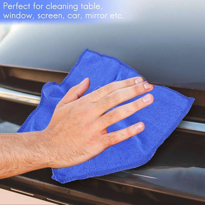20pcs Absorbent Microfiber Towel Car Home Kitchen Washing Clean Wash Cloth Blue