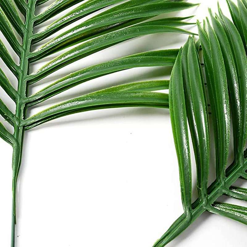 20Pcs Artificial Palm Leaves Faux Palm Fronds Plant Artificial Tropical Plants (Green)