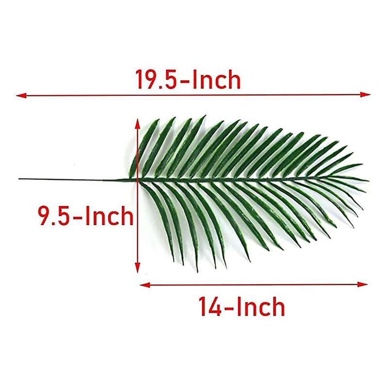 20Pcs Artificial Palm Leaves Faux Palm Fronds Plant Artificial Tropical Plants (Green)