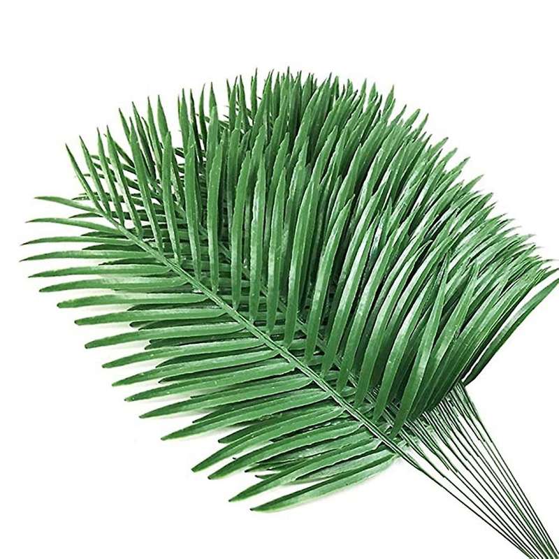 20Pcs Artificial Palm Leaves Faux Palm Fronds Plant Artificial Tropical Plants (Green)